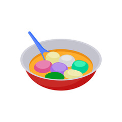 Tangyuan, Sweets Vector Illustration Isolated
