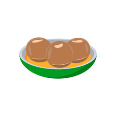Gulab Jamun, Sweets Vector Illustration Isolated