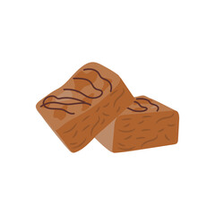 Brownies, Sweets Vector Illustration Isolated