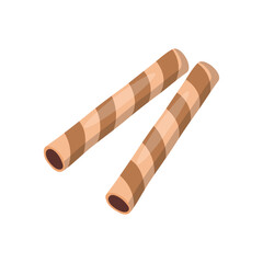 Wafer Roll, Sweets Vector Illustration Isolated