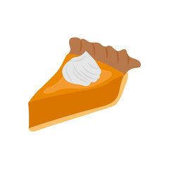 Pumpkin Pie, Sweets Vector Illustration Isolated