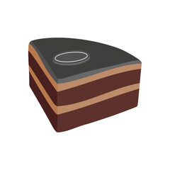 Mozart Cake, Sweets Vector Illustration Isolated