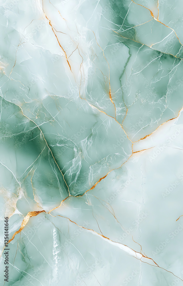 Poster abstract marble texture with gold veins and emerald green hues, creating luxurious and elegant appea