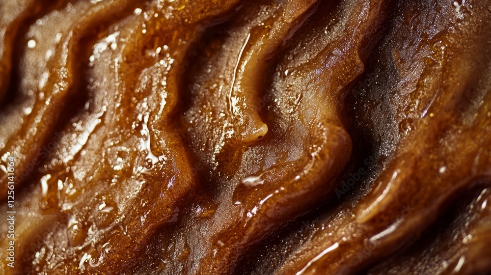 Poster close-up view of smooth chocolate texture with wavy pattern