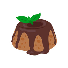 Lava Cake, Sweets Vector Illustration Isolated