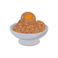 Methi Laddu, Sweets Vector Illustration Isolated