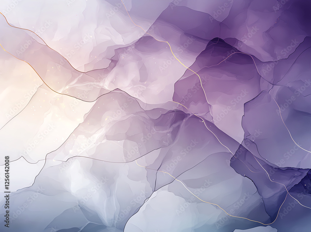 Poster abstract purple and blue marble background with soft flowing shapes, creating serene and calming atm