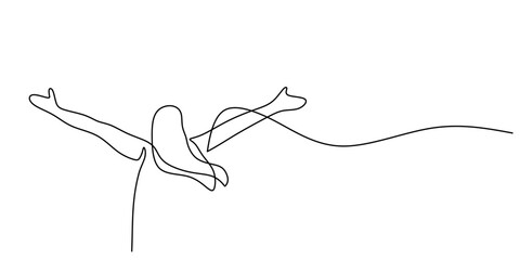 Continuous One line drawing of Dream. Inspiring dreams and imagination.