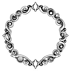 Elegant swirl-based Art Nouveau-style decorative frame with ornamental details