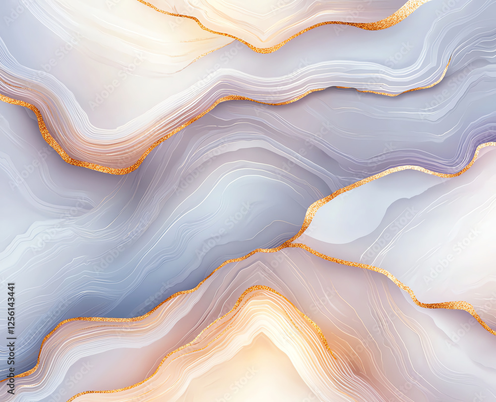 Poster abstract background featuring stunning agate patterns with flowing lines and golden accents, creatin