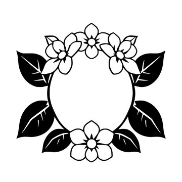 Minimalist Floral Wreath with Circle Center