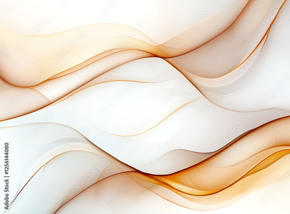 Poster beautiful abstract background with flowing lines in brown and beige tones, creating sense of movemen