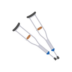 Crutches, Disability Vector Illustration Isolated
