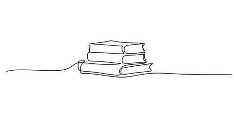 Continuous One line drawing of Historical Book. Symbolizing an old book with basic open or closed design.
