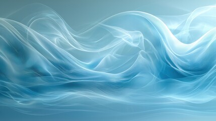 Fototapeta premium Abstract flowing blue waves creating a serene and calming atmosphere.