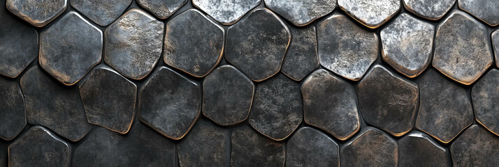 Hand-drawn snake skin with irregular hexagonal scales in varying gray tones on bright backdrop