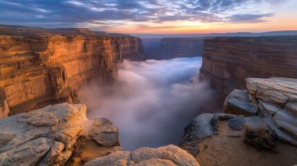 Majestic sunset over grand canyon arizona landscape natural environment wide angle view scenic beauty