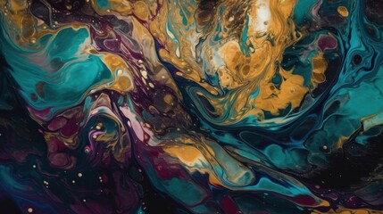 Obraz premium Abstract Fluid Art: Vibrant Color Marbling