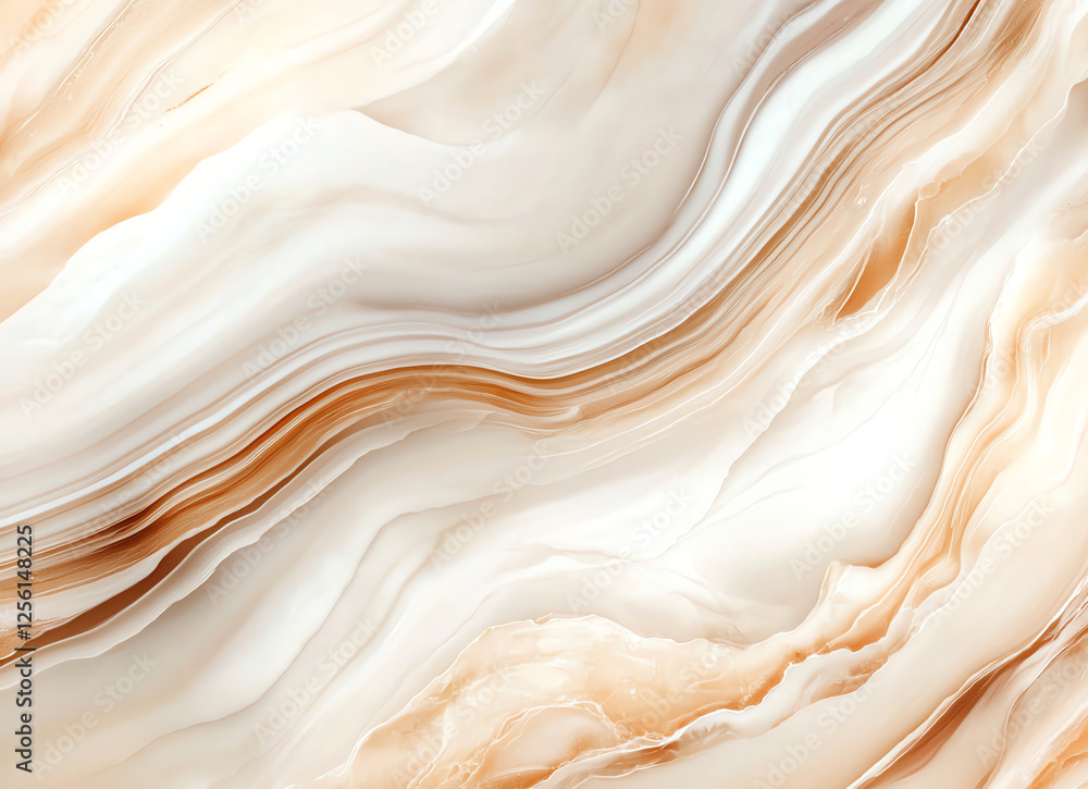 Poster elegant marble texture background in beige tones with flowing patterns, perfect for design projects 