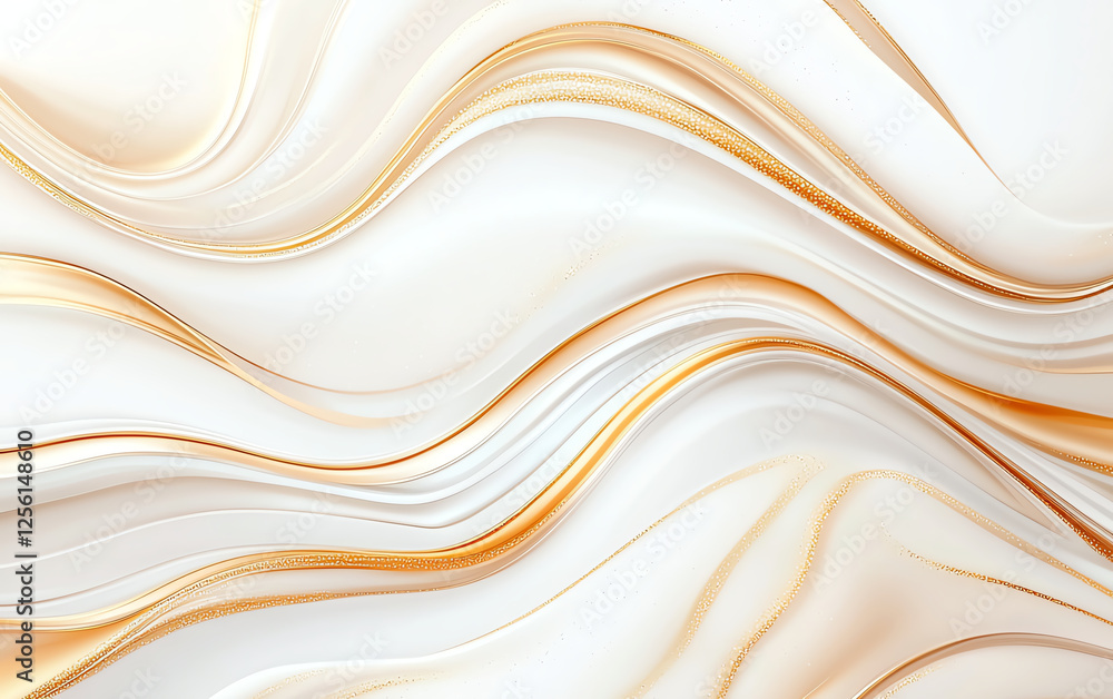 Poster elegant marble texture with golden lines, featuring smooth white waves. this design evokes sense of 