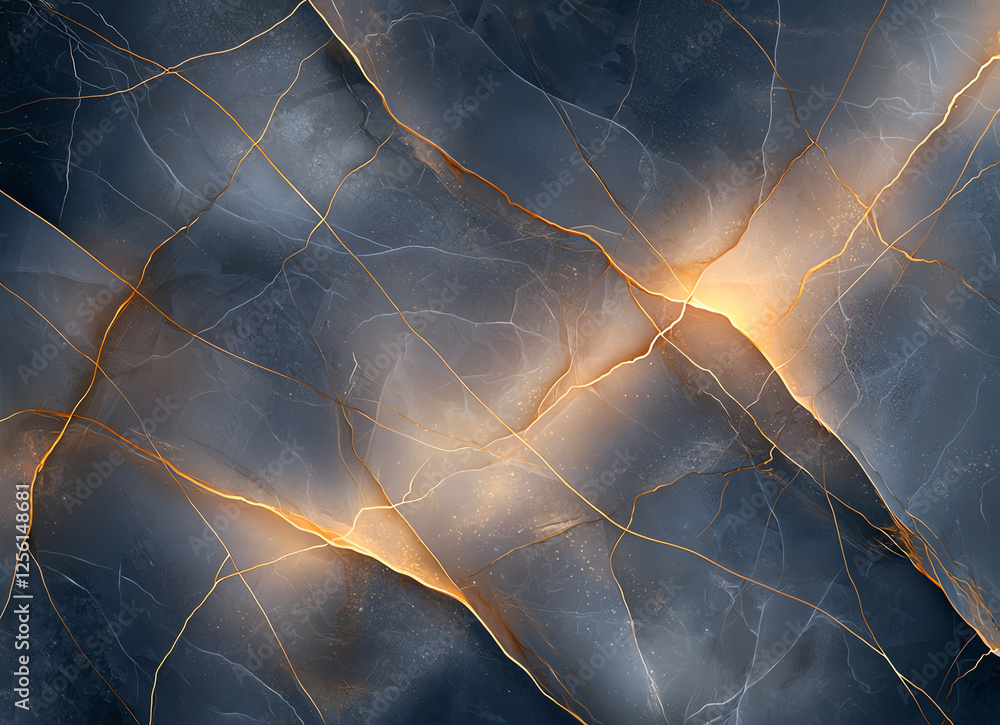Poster marble textured background with blue and gold veins, creating luxurious and elegant appearance. idea