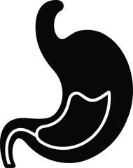 Stomach silhouette, stomach silhouette vector design, digestive system illustration