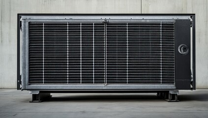 Fototapeta premium Industrial Ventilation Unit: Modern Architectural HVAC System