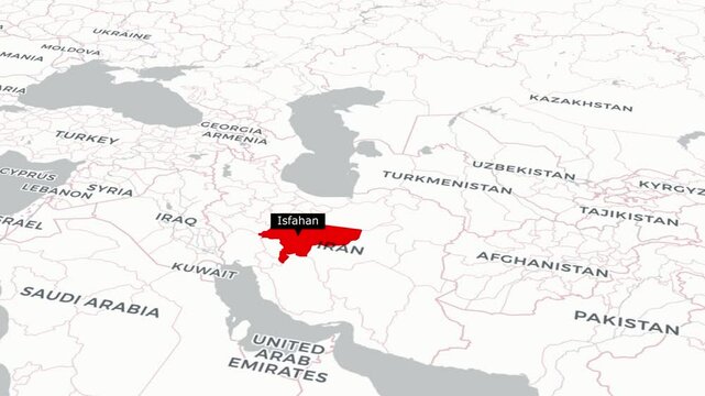 Isfahan Map Animation Exploring Key Landmarks and Historic Sites in Iran's Cultural Hub