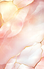 Elegant pink and white marble background with golden cracks, creating luxurious and sophisticated look. Perfect for various design projects