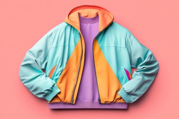 Vibrant Casual Jacket On Soft Pastel Background