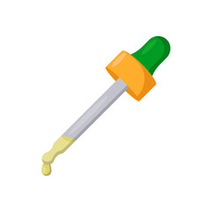 Pipette, Medicine Flat Vector Illustration - Isolated