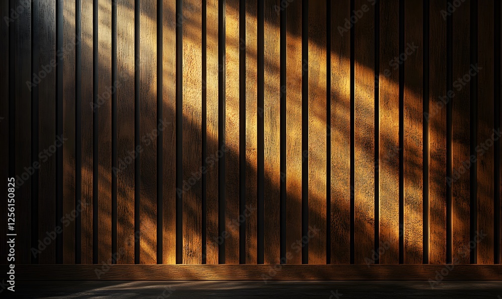 Aufkleber wooden panels with light streaming through creating an abstract and dramatic scene