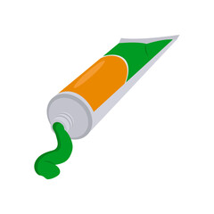 Toothpaste, Medicine Flat Vector Illustration - Isolated