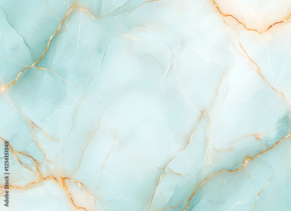 Poster teal and white marble background with gold veins, creating elegant and luxurious appearance. perfect
