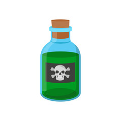 Poison Bottle, Medicine Flat Vector Illustration - Isolated
