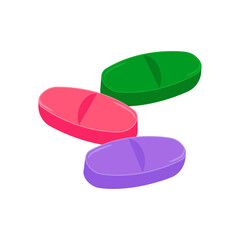 Caplet, Medicine Flat Vector Illustration - Isolated