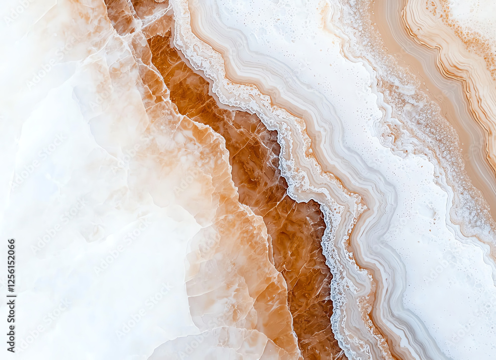 Poster elegant white and brown onyx marble background with intricate patterns and textures, showcasing natu