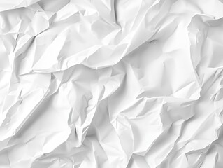 Fototapeta premium White Wrinkled Paper Sheet Texture. Crumpled Abstract Background.