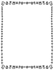 floral border frame. Doodle Flower Border. Hand drawn borders clipart black and white. Easter day border. Spring border png.