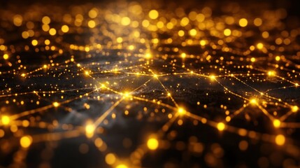 Abstract golden network connection.