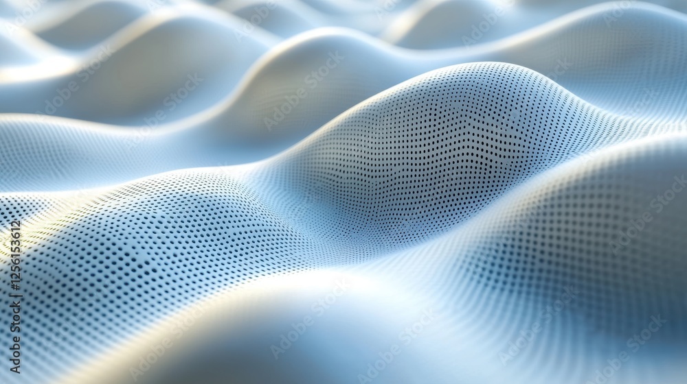 Poster abstract representation of flowing waves with a textured surface.