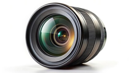 Camera Lens on White Background