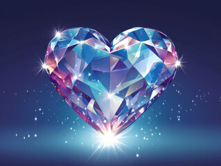 Fototapeta premium A radiant heart-shaped diamond Generative AI 