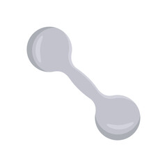 Metallic Dumb Bell, Fitness Flat Vector Illustration Isolated