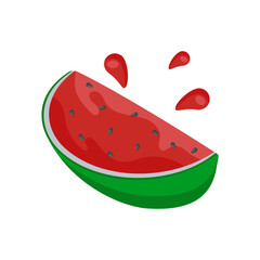 Watermelon, Fitness Flat Vector Illustration Isolated