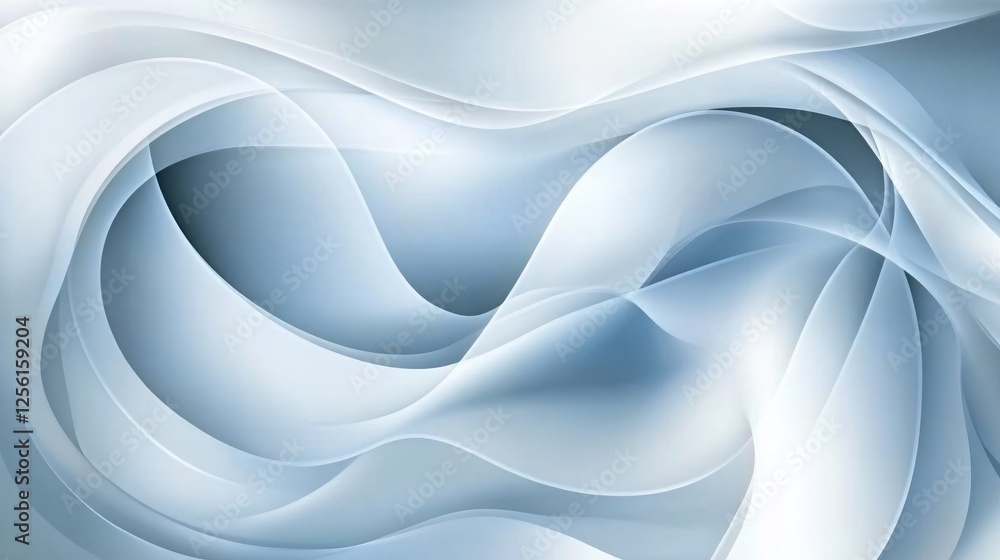 Poster elegant abstract waves in soft blue tones create a fluid and calming background.