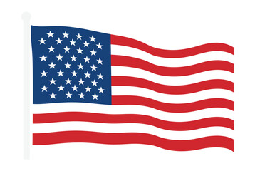 American flag flat vector illustration