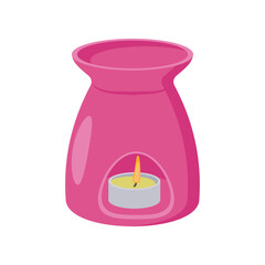 Oil Burner, Beauty and Spa Vector isolated Illustration
