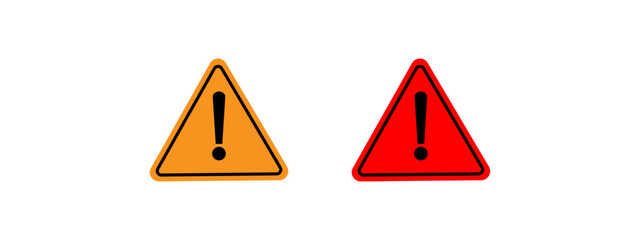 Warning and attention icons.Exclamation marks. Caution alarm set, danger signs.Vector illustration