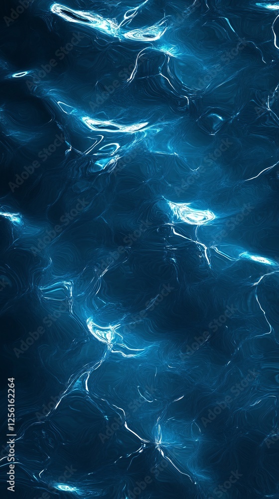 Poster abstract close-up of shimmering blue water, creating a tranquil and mesmerizing underwater effect.
